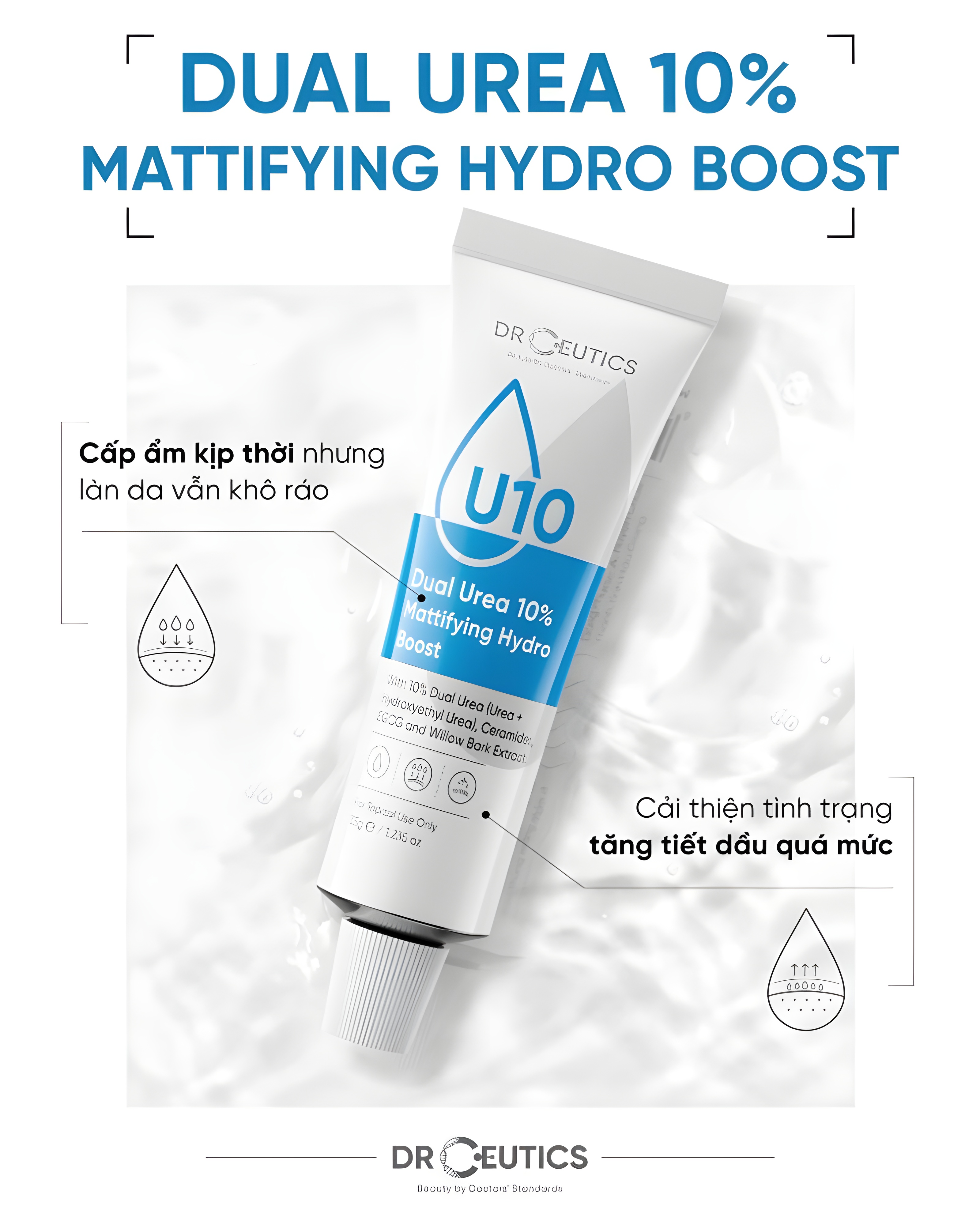 Gel Dưỡng Ẩm Và Phục Hồi Da Drceutics Dual Urea 5%, 10%, 15% (50g) - Ảnh 4
