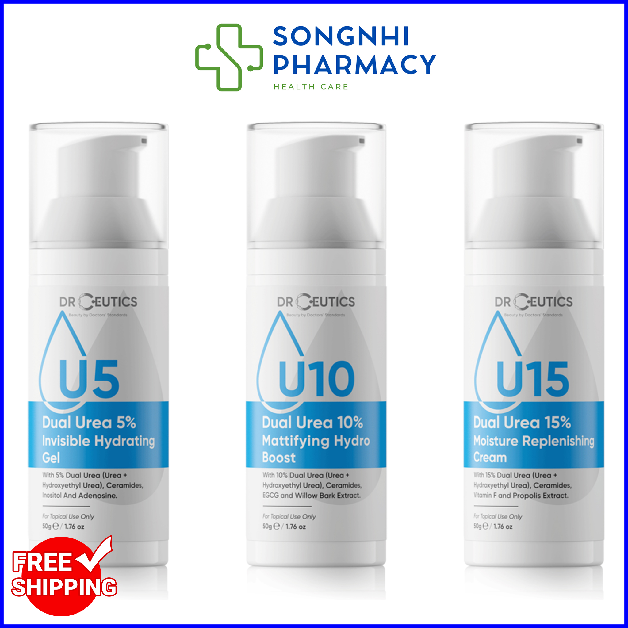 Gel Dưỡng Ẩm Và Phục Hồi Da Drceutics Dual Urea 5%, 10%, 15% (50g)