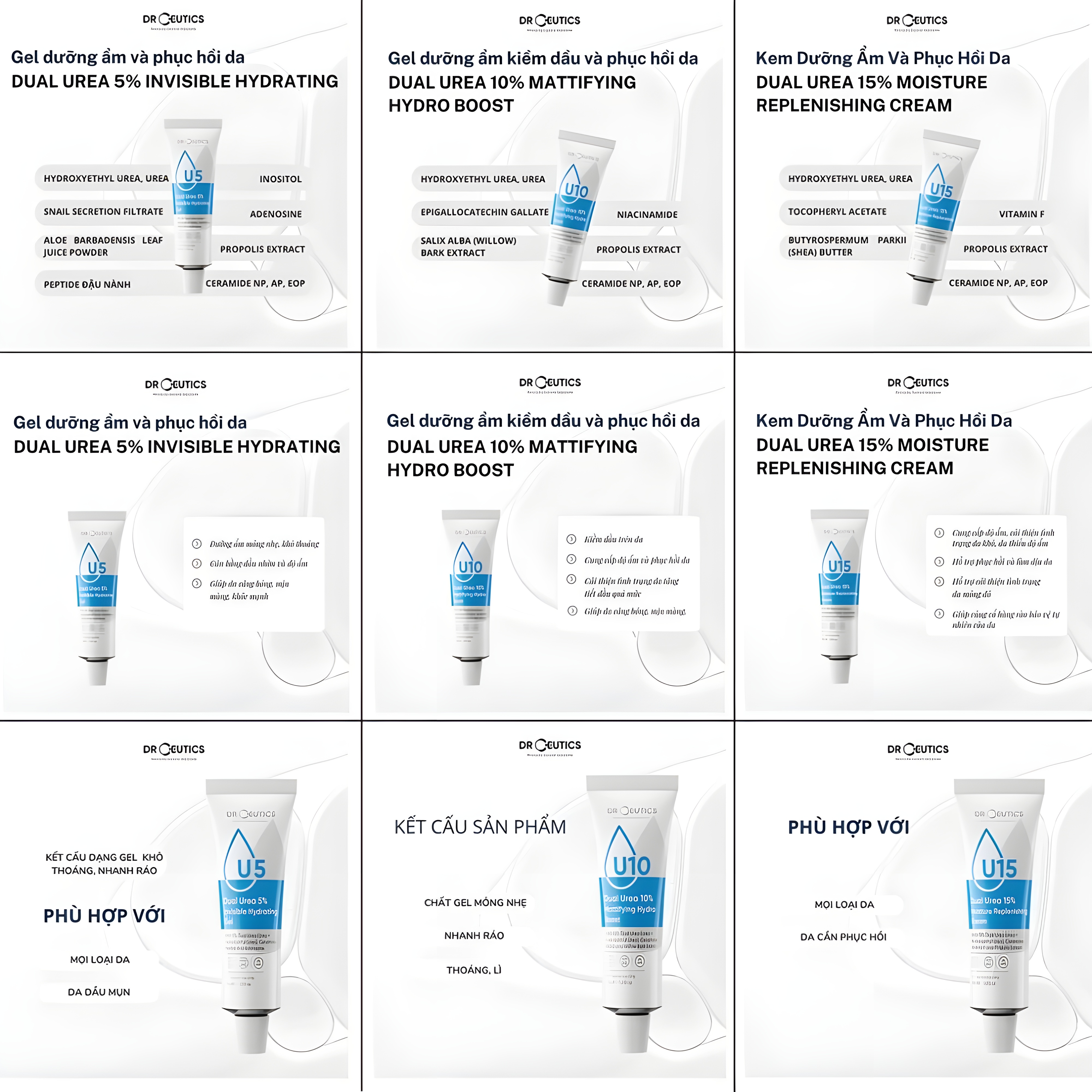 Gel Dưỡng Ẩm Và Phục Hồi Da Drceutics Dual Urea 5%, 10%, 15% (50g) - Ảnh 2