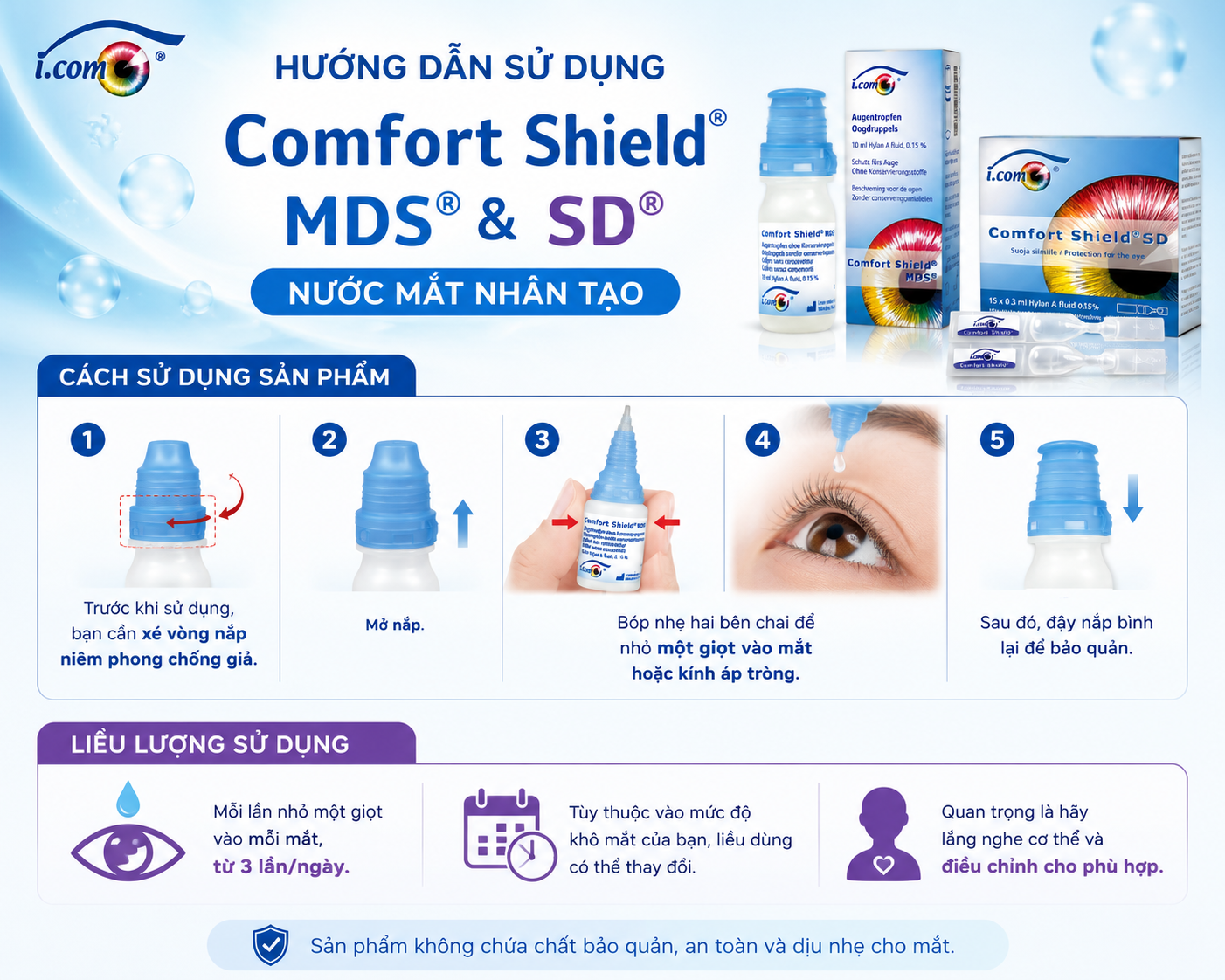 Hướng dẫn sử dụng Comfort Shield