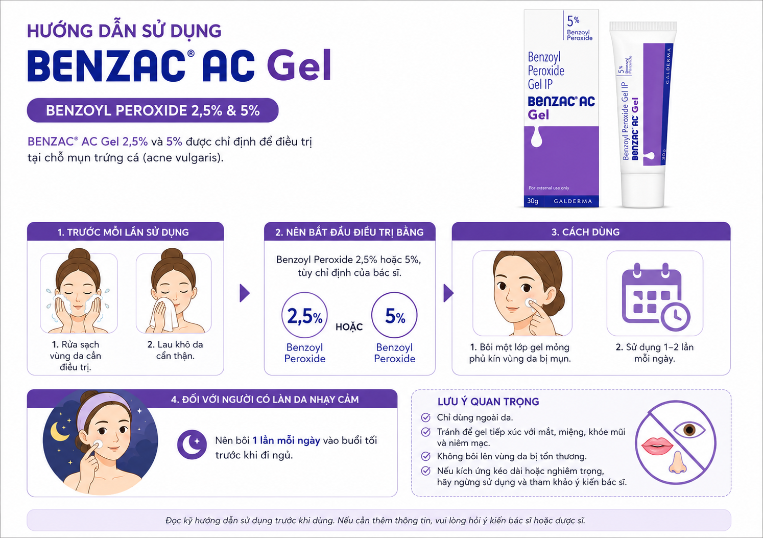 Cách dụng Benzac AC