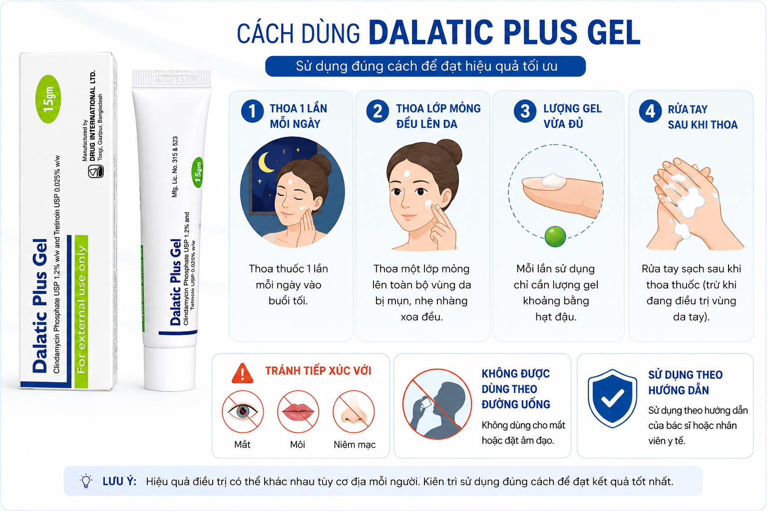 Hướng dẫn sử dụng Dalatic Plus gel