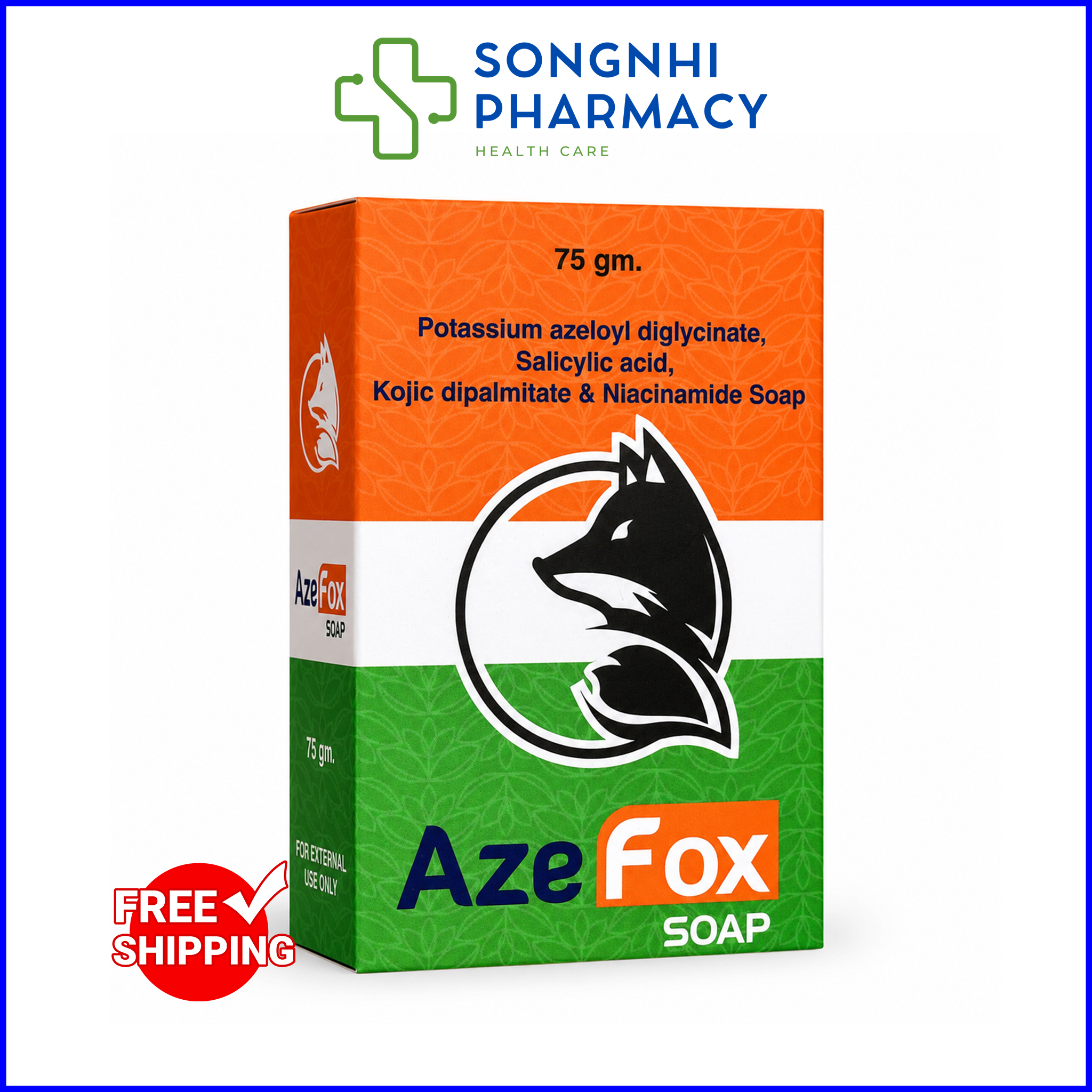 AzeFox Soap 75g – Xà bông Azelaic Acid hỗ trợ làm sạch chăm sóc da mụn